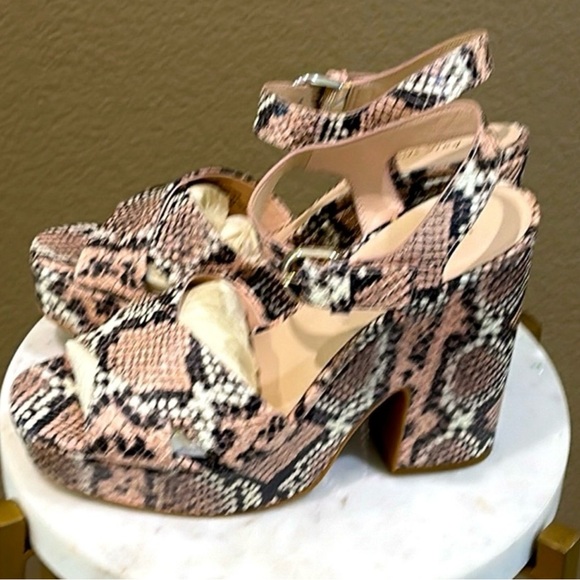 NWT Kate Spade Leather Snakeskin Platform Sandals - Picture 4 of 9